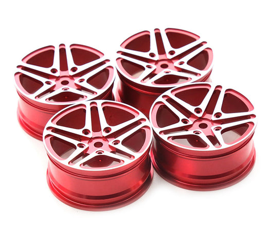 Dual 5 Spoke Alloy Wheel Set (4) for 1/10 On-Road Touring W=26mm