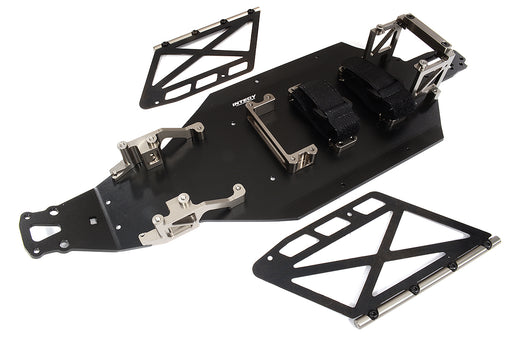 Grey Billet Machined Chassis Upgrade Conversion Kit for Losi 2WD 22S Drag Car