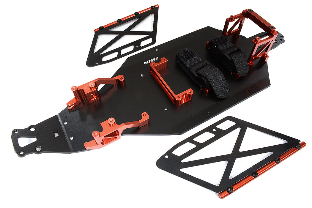 Red Billet Machined Chassis Upgrade Conversion Kit for Losi 2WD 22S Drag Car