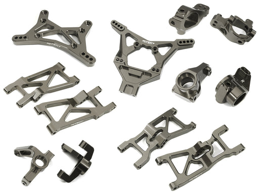 Grey Billet Machined Suspension Upgrade Kit for Losi 1/10 2WD 22S Drag Car