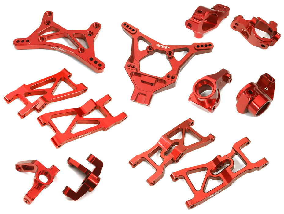 Red Billet Machined Suspension Upgrade Kit for Losi 1/10 2WD 22S Drag Car