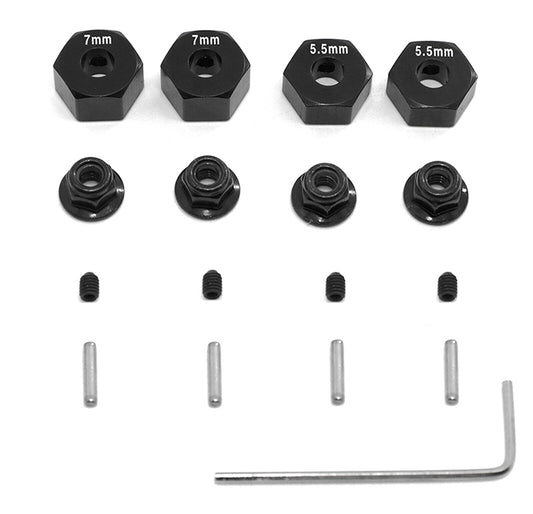 Alloy 12mm Hex Wheel Adapters for 1/10 Slash 2WD, Stampede 2WD, Rustler 2WD