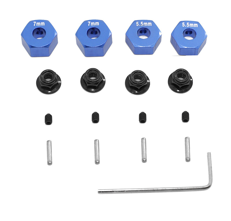 Alloy 12mm Hex Wheel Adapters for 1/10 Slash 2WD, Stampede 2WD, Rustler 2WD