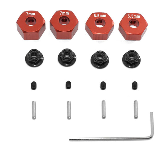 Alloy 12mm Hex Wheel Adapters for 1/10 Slash 2WD, Stampede 2WD, Rustler 2WD