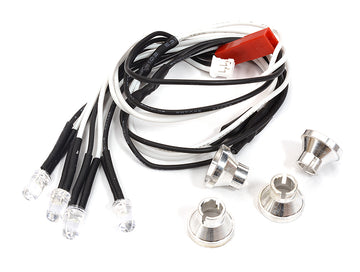 Alloy Machined LED Holder Set 5mm Size + (4) White LED Light