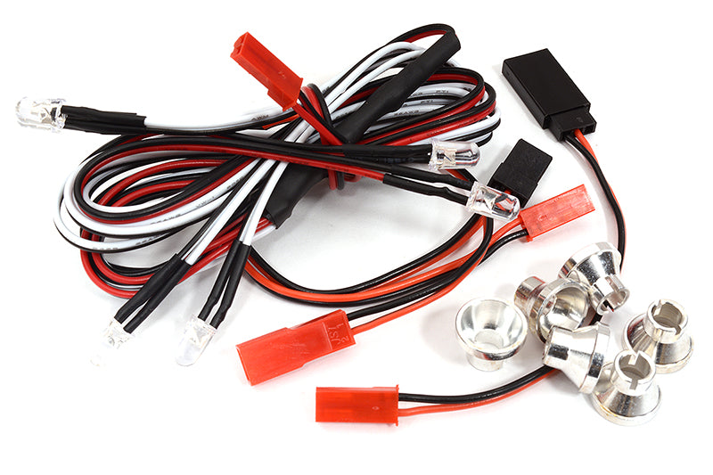 Alloy Machined LED Holder Set 5mm Size + (6) White LED Light