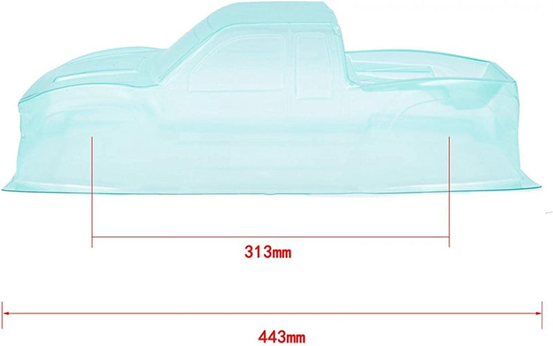 Clear Polycarbonate Scale Body for 1/10 Size Truck Off-Road Crawler 313mm WB