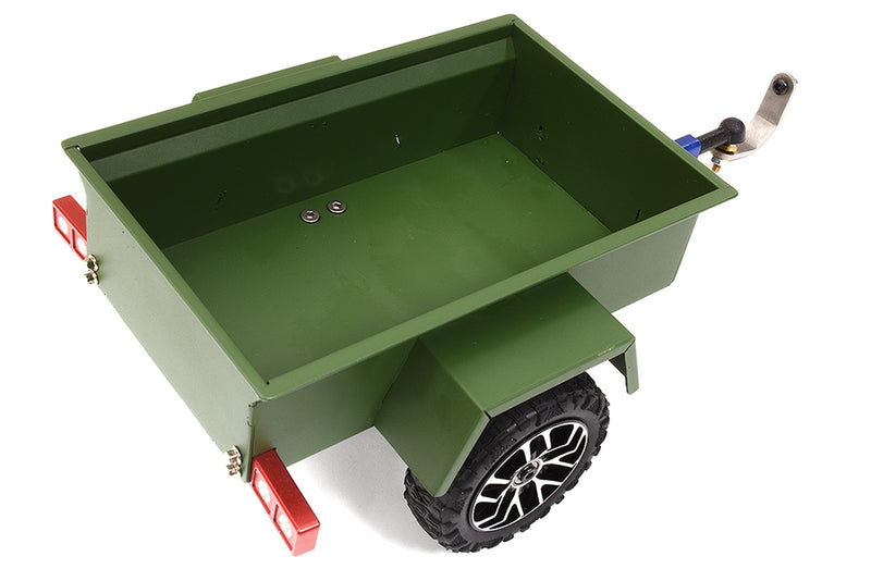 Realistic Metal Cargo Utility Box Trailer for 1/24 Scale RC 144x91x53mm