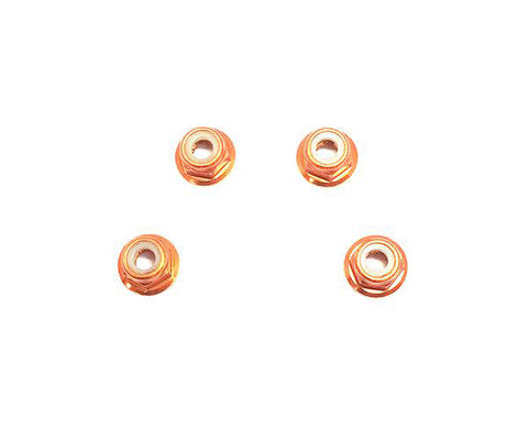 Color Alloy Metal M3 Size Hex Lock Nut Flanged 4pcs