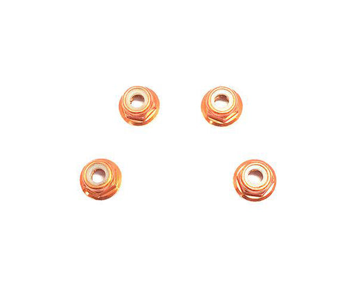 Color Alloy Metal M3 Size Hex Lock Nut Flanged 4pcs