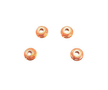 Color Alloy Metal M3 Size Hex Lock Nut Flanged 4pcs