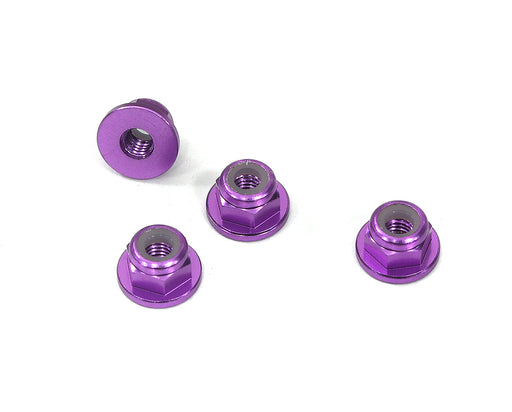 Color Alloy Metal M3 Size Hex Lock Nut Flanged 4pcs