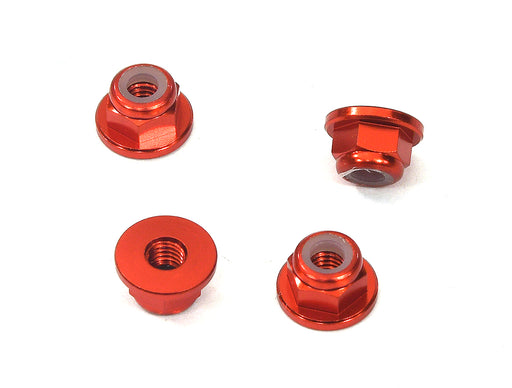 Color Alloy Metal M3 Size Hex Lock Nut Flanged 4pcs