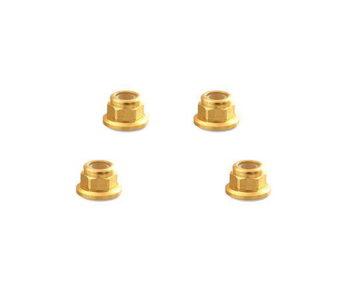 Color Alloy Metal M4 Size Hex Lock Nut Flanged 4pcs