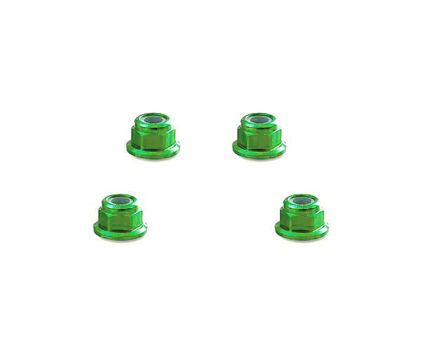 Color Alloy Metal M4 Size Hex Lock Nut Flanged 4pcs