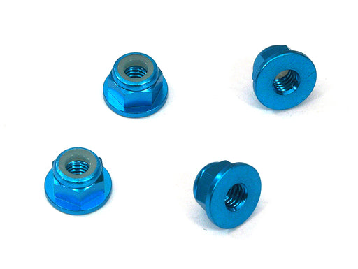 Color Alloy Metal M4 Size Hex Lock Nut Flanged 4pcs