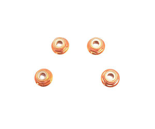 Color Alloy Metal M4 Size Hex Lock Nut Flanged 4pcs