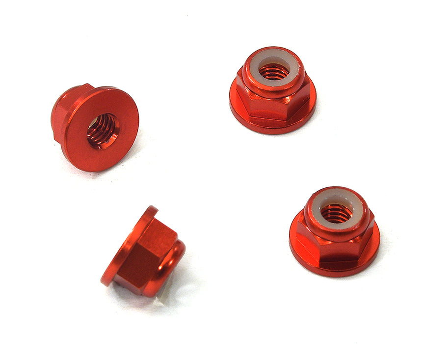 Color Alloy Metal M4 Size Hex Lock Nut Flanged 4pcs