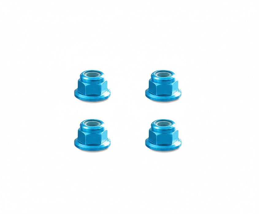 Color Alloy Metal M5 Size Hex Lock Nut Flanged 4pcs