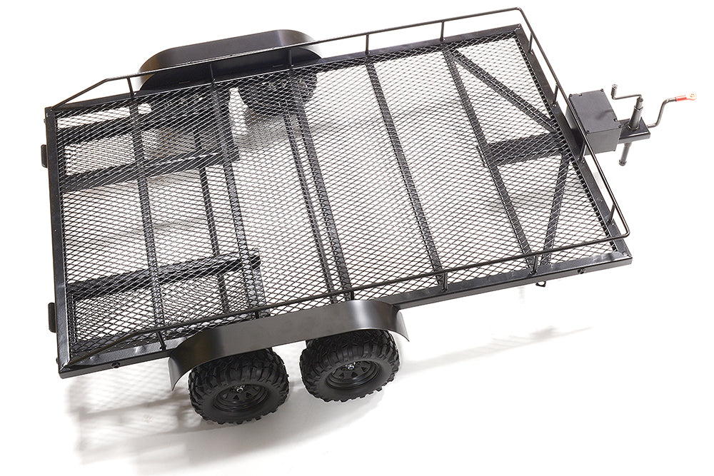 Machined Alloy Flatbed Dual Axle Car Trailer Kit for 1/10 Scale RC 710x455x137mm