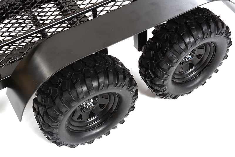 Machined Alloy Flatbed Dual Axle Car Trailer Kit for 1/10 Scale RC 710x455x137mm