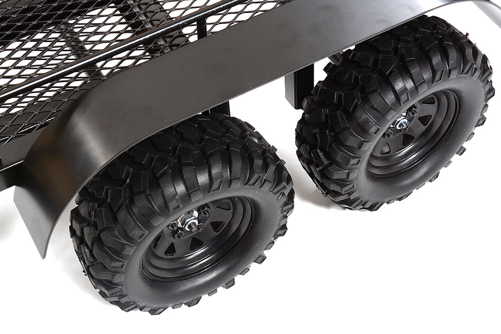 Machined Alloy Flatbed Dual Axle Car Trailer Kit for 1/10 Scale RC 710x455x137mm