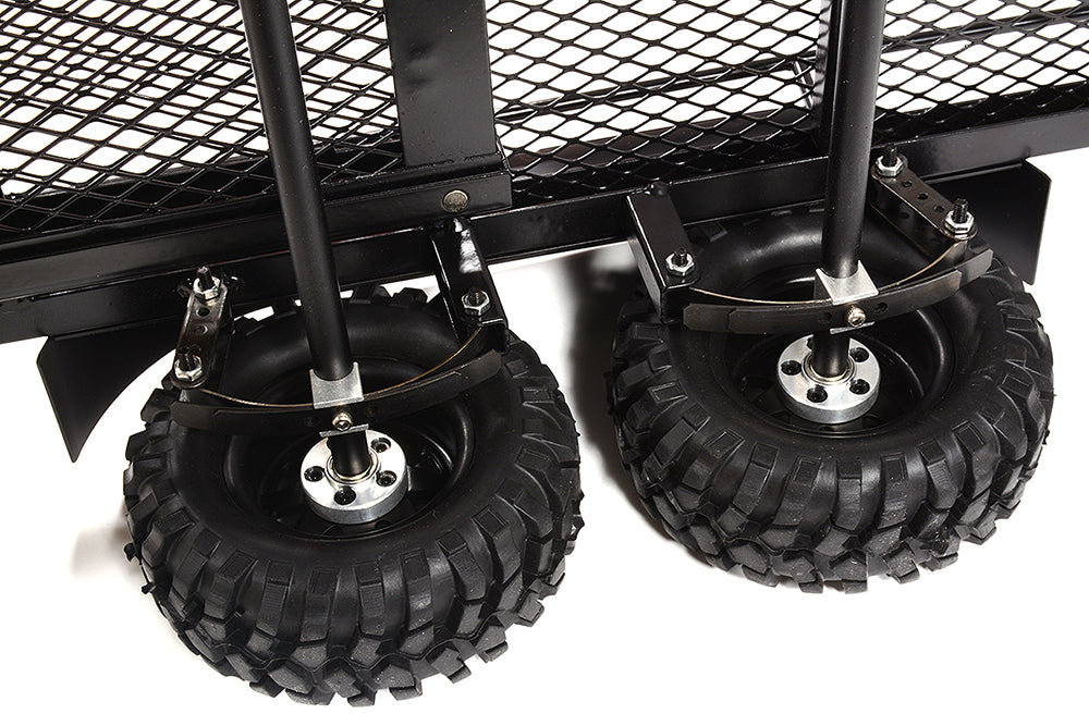 Machined Alloy Flatbed Dual Axle Car Trailer Kit for 1/10 Scale RC 710x455x137mm