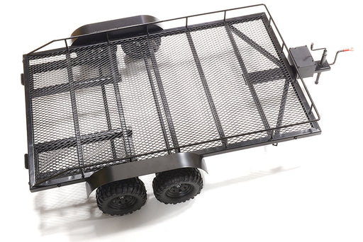 Machined Alloy Flatbed Dual Axle Car Trailer Kit for 1/10 Scale RC 710x455x137mm