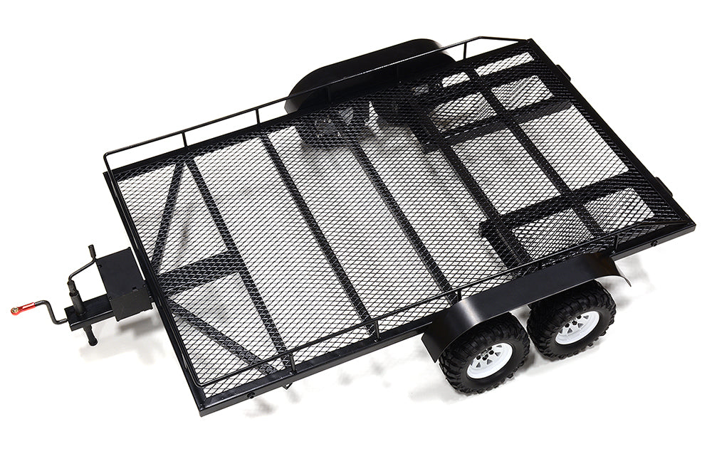 Machined Alloy Flatbed Dual Axle Car Trailer Kit for 1/10 Scale RC 710x455x137mm
