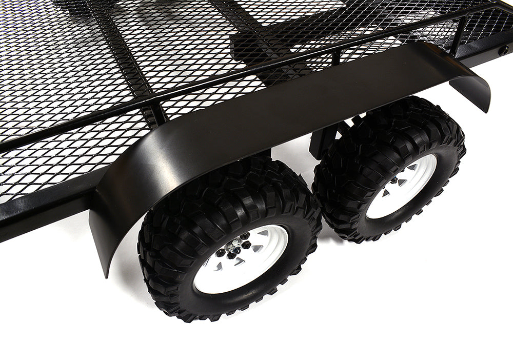 Machined Alloy Flatbed Dual Axle Car Trailer Kit for 1/10 Scale RC 710x455x137mm