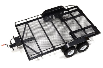Machined Alloy Flatbed Dual Axle Car Trailer Kit for 1/10 Scale RC 710x455x137mm