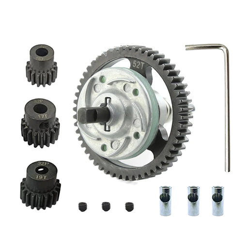 Clutch Assembly w/ 52T Metal Spur & 15/17/19T Pinions for Traxxas 1/10 Slash 4X4