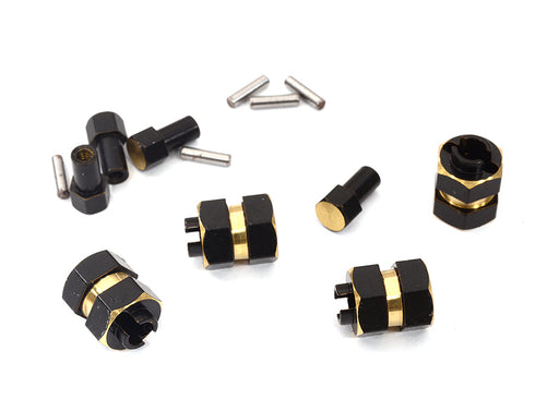 Brass Wheel Hex Adapters 8mm Thick 3g Each for Axial SCX24