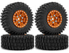 Alloy Machined Wheels (4) w/ Rubber Tires for Axial 1/24 SCX24 O.D.=51mm