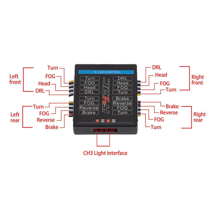 Realistic 16 LED Lighting System w/ 3CH Controller for 1/10 Scale RC Vehicles