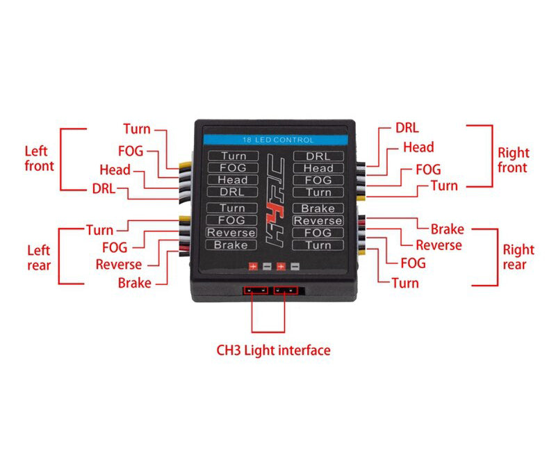 Realistic LED Lighting System w/ 3CH Controller for Traxxas TRX-4 LR Version