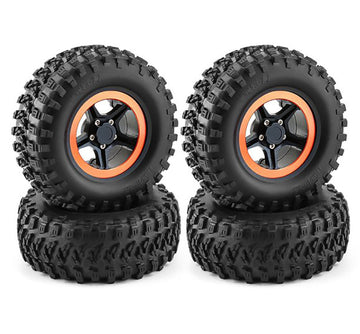Machined Alloy 5 Spoke Beadlock Wheel (4) for 2.2 Crawler w/ Tires O.D.=114mm