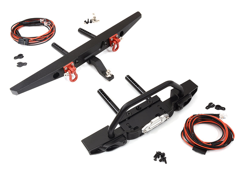 Realistic Alloy Rear Bumper w/ LED for TRX-4 & SCX Type Off-Road Crawler