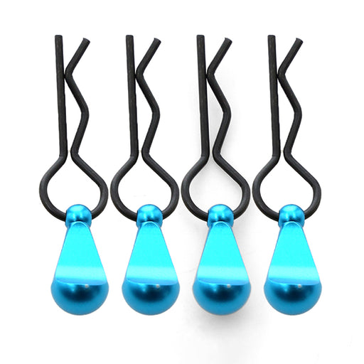 Bent-Up Color Body Clips (4) for 1/8, 1/7 & 1/5 RC Cars & Trucks (LxW=34x12mm)
