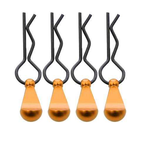 Bent-Up Color Body Clips (4) for 1/8, 1/7 & 1/5 RC Cars & Trucks (LxW=34x12mm)