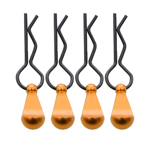 Bent-Up Color Body Clips (4) for 1/8, 1/7 & 1/5 RC Cars & Trucks (LxW=34x12mm)
