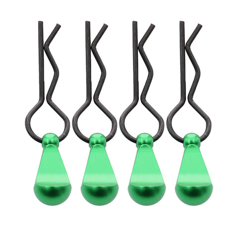 Bent-Up Color Body Clips (4) for 1/8, 1/7 & 1/5 RC Cars & Trucks (LxW=34x12mm)