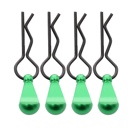 Bent-Up Color Body Clips (4) for 1/8, 1/7 & 1/5 RC Cars & Trucks (LxW=34x12mm)
