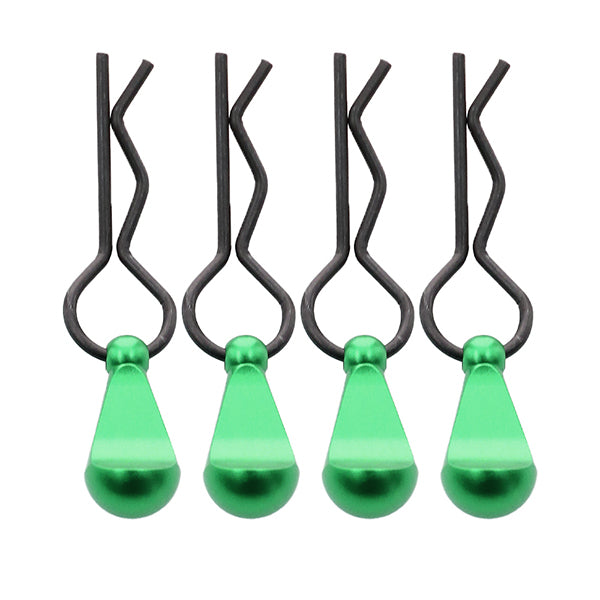 Bent-Up Color Body Clips (4) for 1/8, 1/7 & 1/5 RC Cars & Trucks (LxW=34x12mm)
