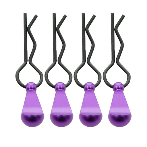 Bent-Up Color Body Clips (4) for 1/8, 1/7 & 1/5 RC Cars & Trucks (LxW=34x12mm)