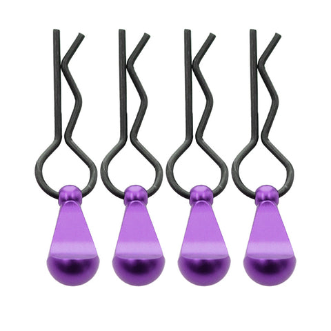 Bent-Up Color Body Clips (4) for 1/8, 1/7 & 1/5 RC Cars & Trucks (LxW=34x12mm)