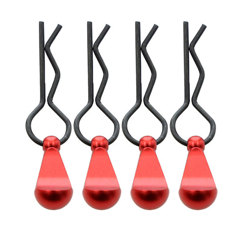 Bent-Up Color Body Clips (4) for 1/8, 1/7 & 1/5 RC Cars & Trucks (LxW=34x12mm)