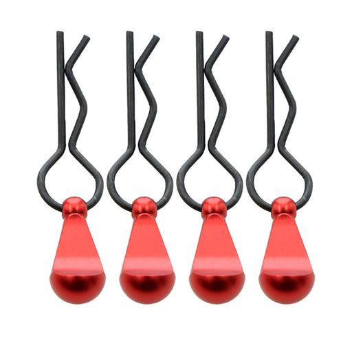 Bent-Up Color Body Clips (4) for 1/8, 1/7 & 1/5 RC Cars & Trucks (LxW=34x12mm)