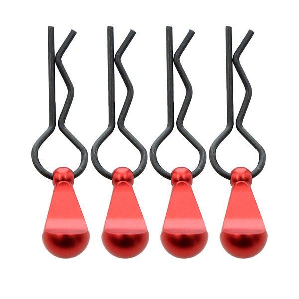 Bent-Up Color Body Clips (4) for 1/8, 1/7 & 1/5 RC Cars & Trucks (LxW=34x12mm)