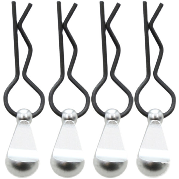 Bent-Up Color Body Clips (4) for 1/8, 1/7 & 1/5 RC Cars & Trucks (LxW=34x12mm)